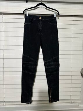 🖤 Balmain Paris Black Biker Moto Jeans 🖤
